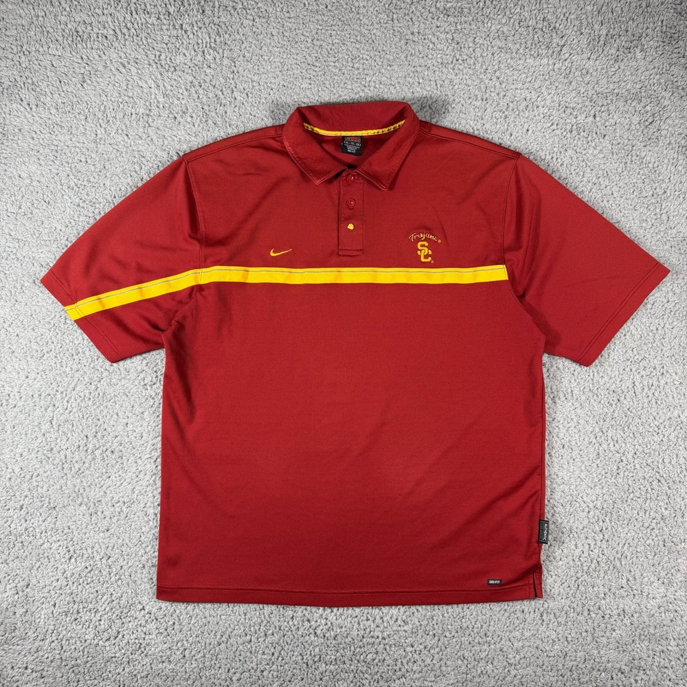 Vintage USC Trojans Polo Shirt Men's XL NCAA Dri Fit University‎